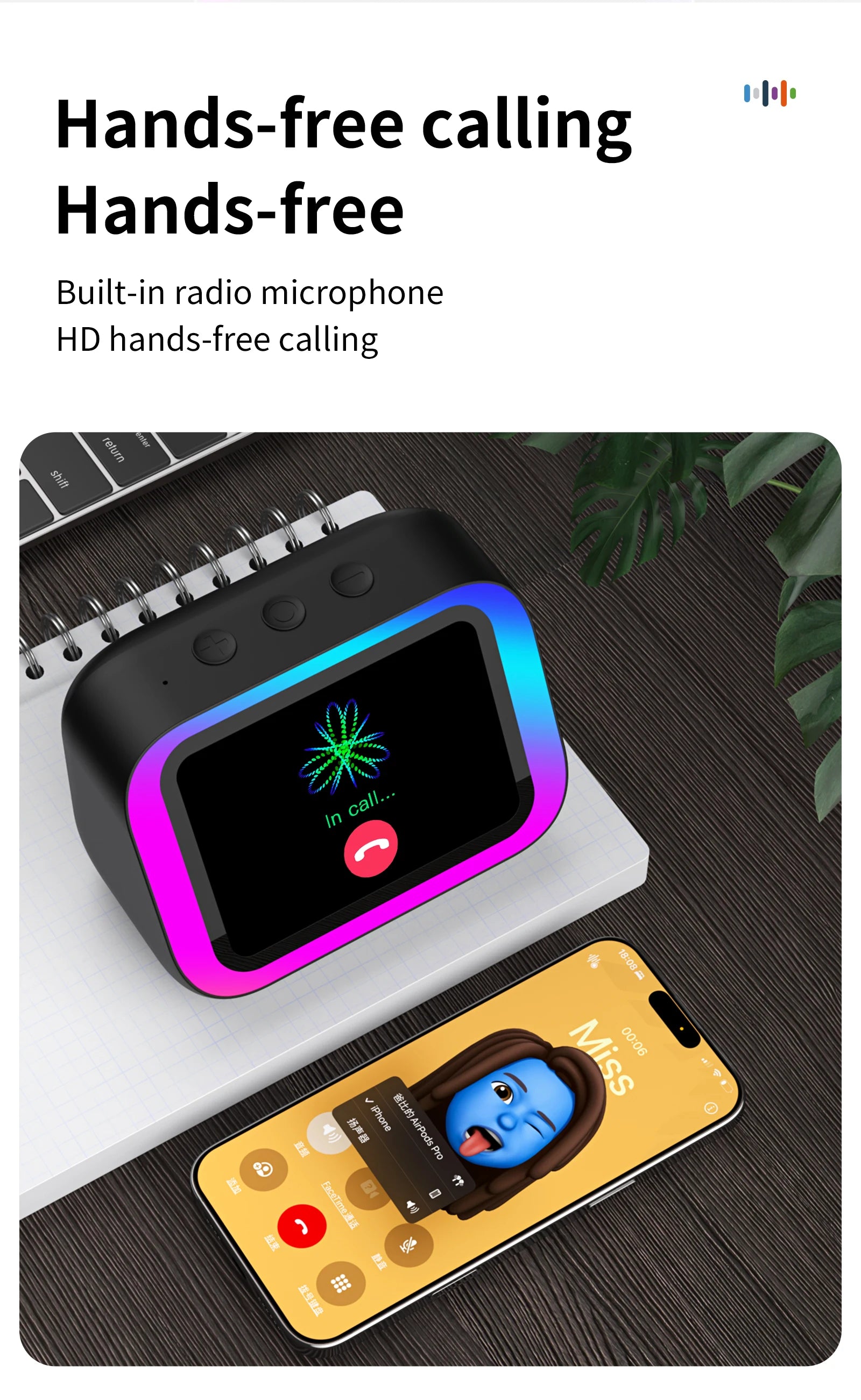 Smart Speaker with Screen Display — Voice Assistant, Bluetooth, Photo Album & Smart Home Hub