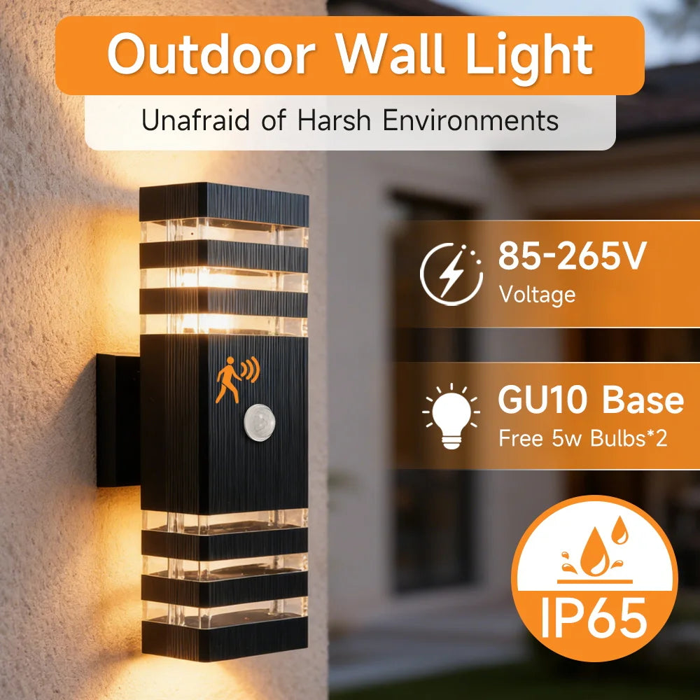 Smart Motion Sensing Outdoor Wall Light — Waterproof LED, 110V-220V for Porch & Garden