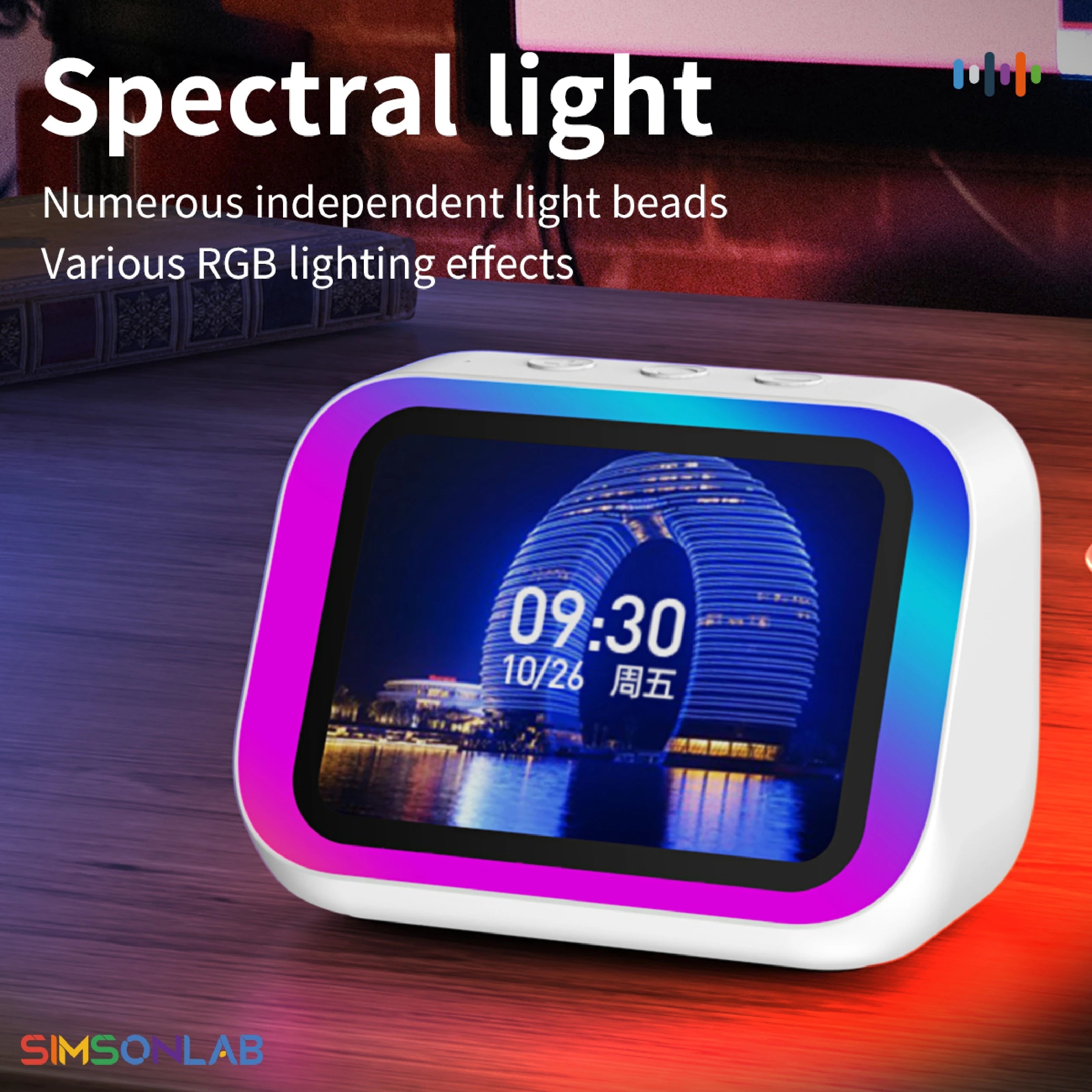 Smart Speaker with Screen Display — Voice Assistant, Bluetooth, Photo Album & Smart Home Hub