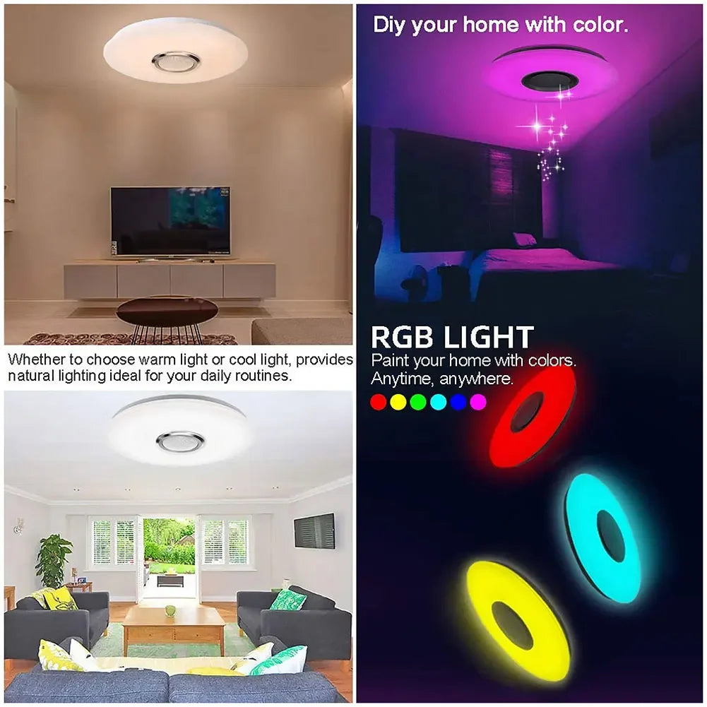 Smart RGB Ceiling Lamp — Bluetooth, APP Control, Color Changing for Kids & Living Rooms