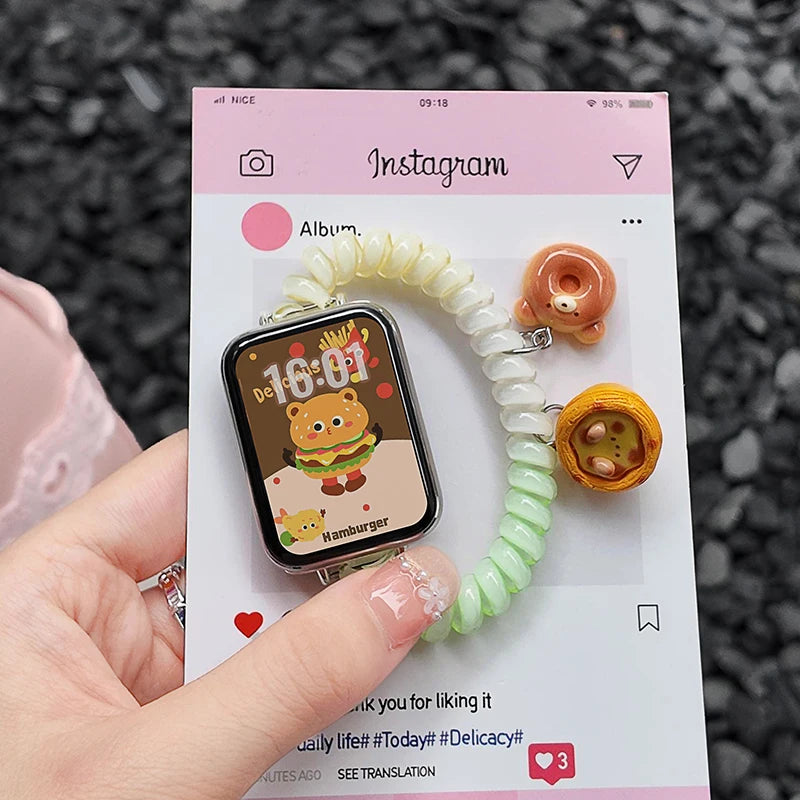 Elastic Stretchable Strap for Redmi watch 6 5 4 Gorgeous Scrunchie brecelet pulseira correa Xiaomi Smart mi band 9 pro/8 pro
