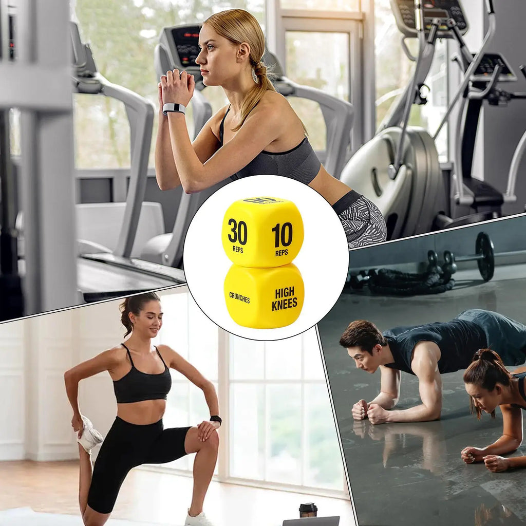 Workout Dice 1-Pair Exercise Dice Randomizer Fun Fitness Challenge Game for Home Gym No Repeat Strength Training Party Game