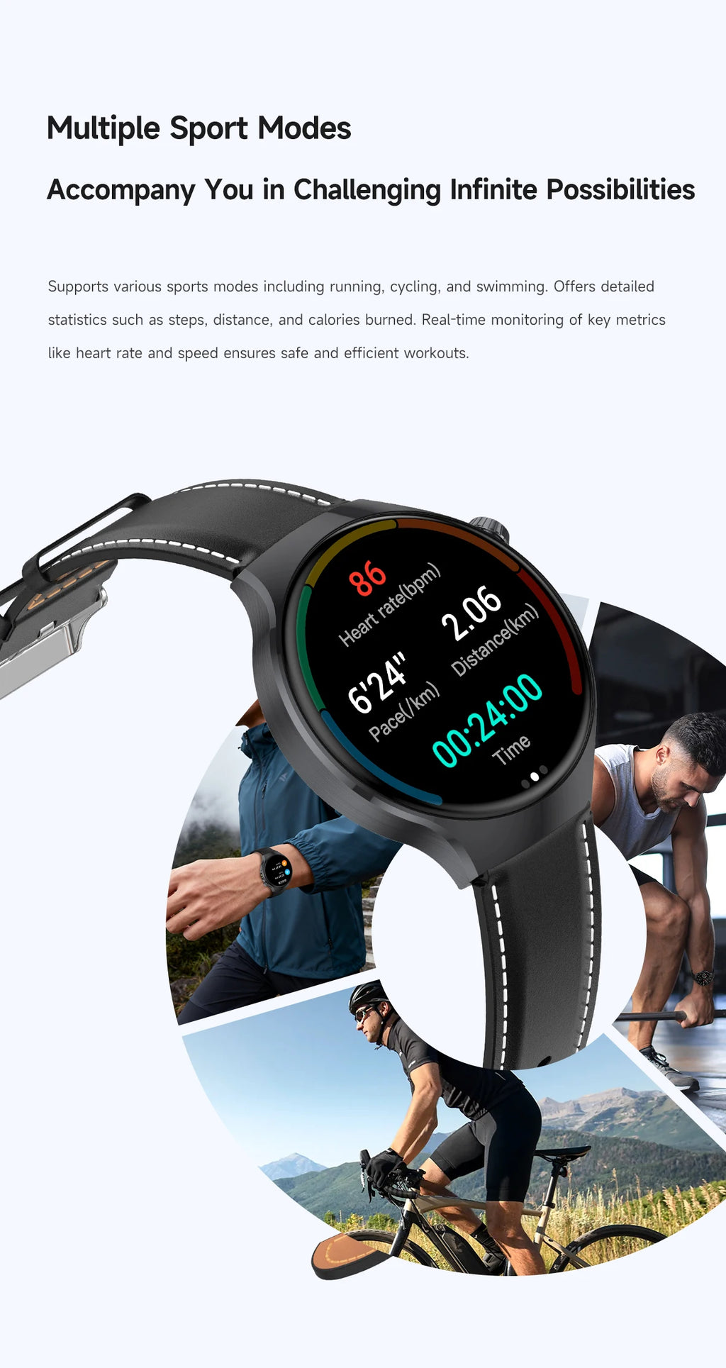 The new 2026 smartwatch is designed with a 1.7-inch high-definition screen, specifically designed for outdoor sports shooting