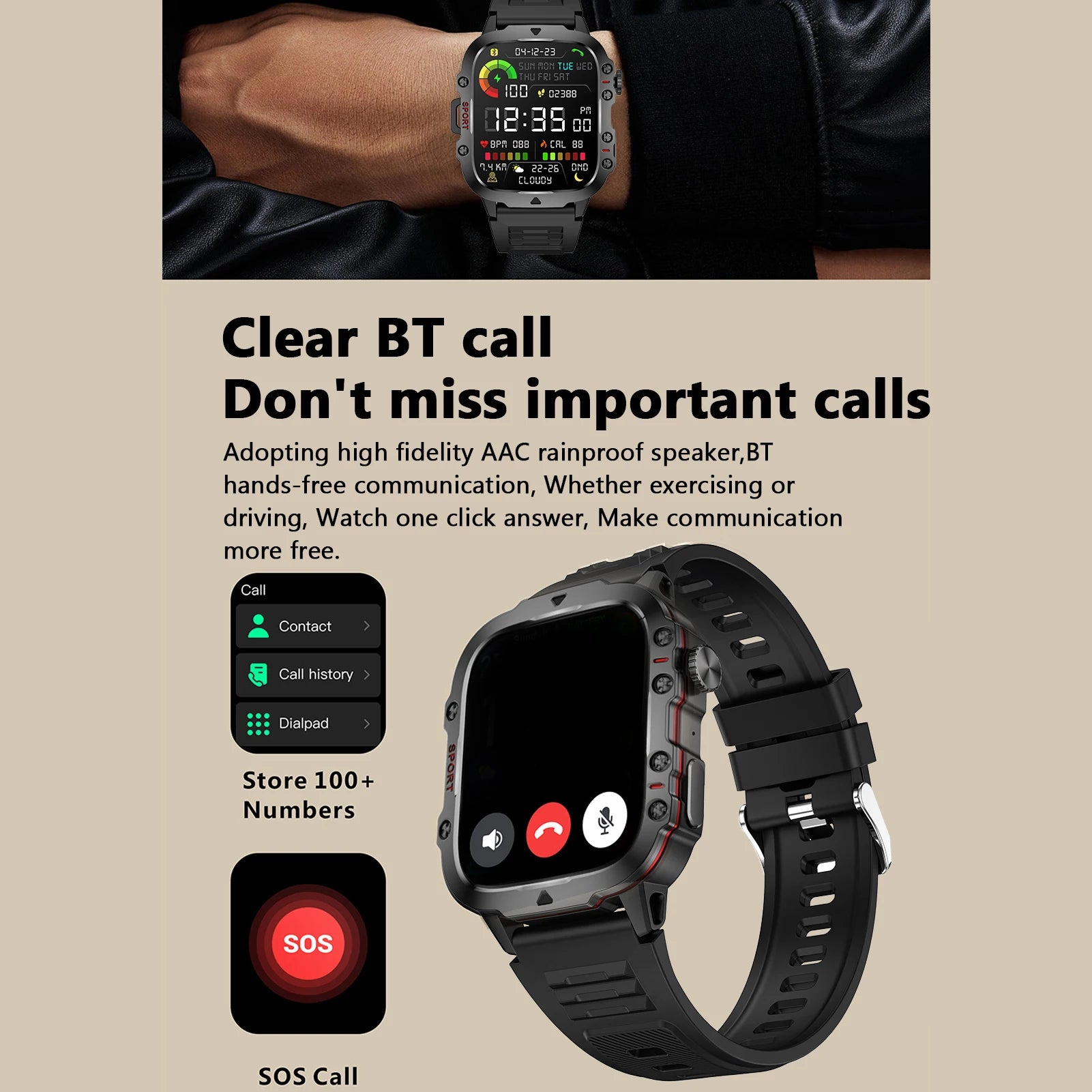 Smart Watches for Women Smartwatch for Women and Men BT Answer/Make Call Health Monitoring Sports .96" High-Clear Display