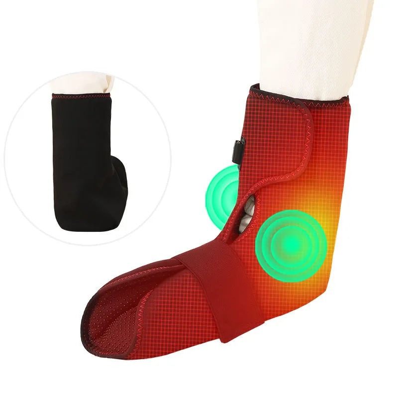Electric Foot Massager with Heat & Vibration，For Recovery，Heat Therapy Relief Pain ，Sports Injuries,Joint Warmth, 3-Level Timer