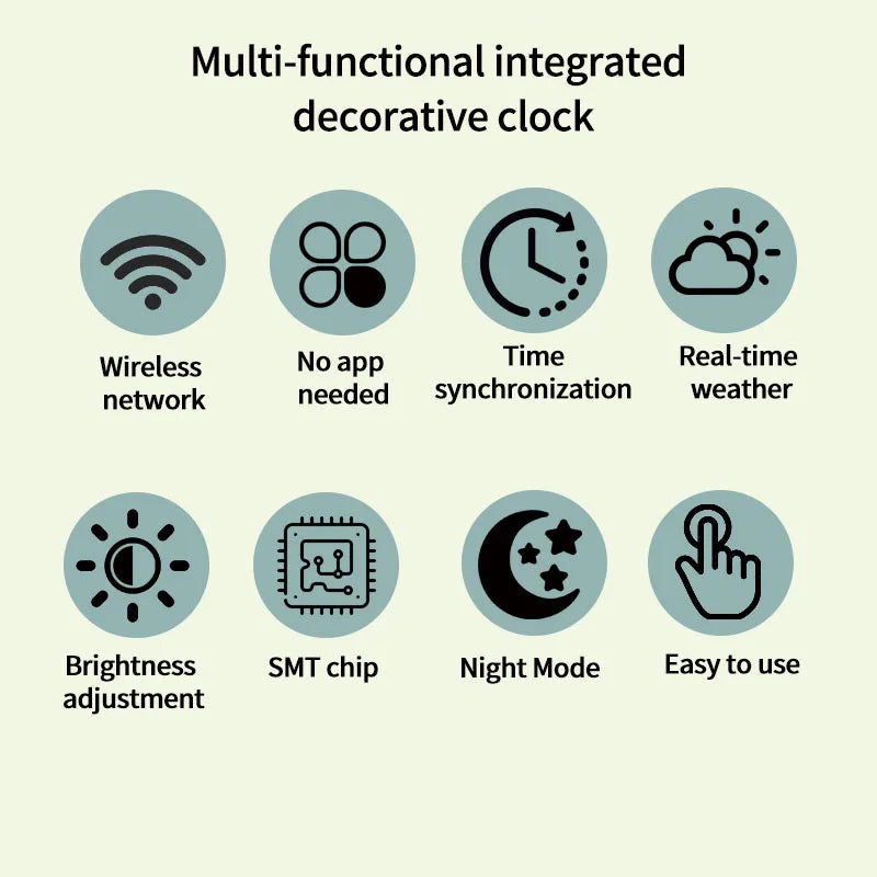 Smart Desktop Electronic Clock WIFI Weather Station Digital Small TV Display Multifunctional Home Indoor Temperature Humidity