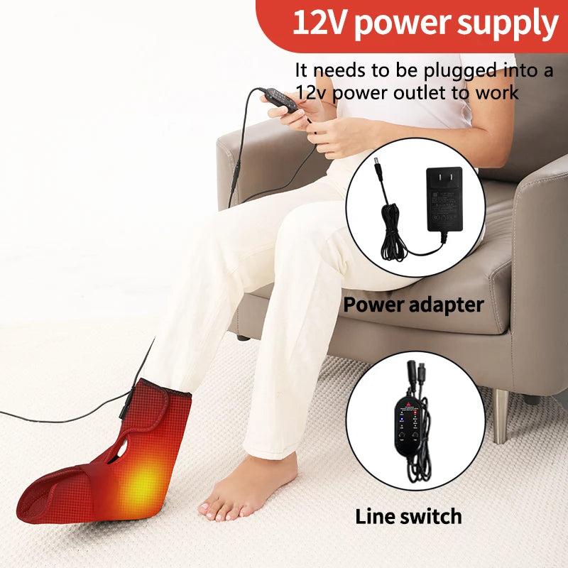 Electric Foot Massager with Heat & Vibration，For Recovery，Heat Therapy Relief Pain ，Sports Injuries,Joint Warmth, 3-Level Timer