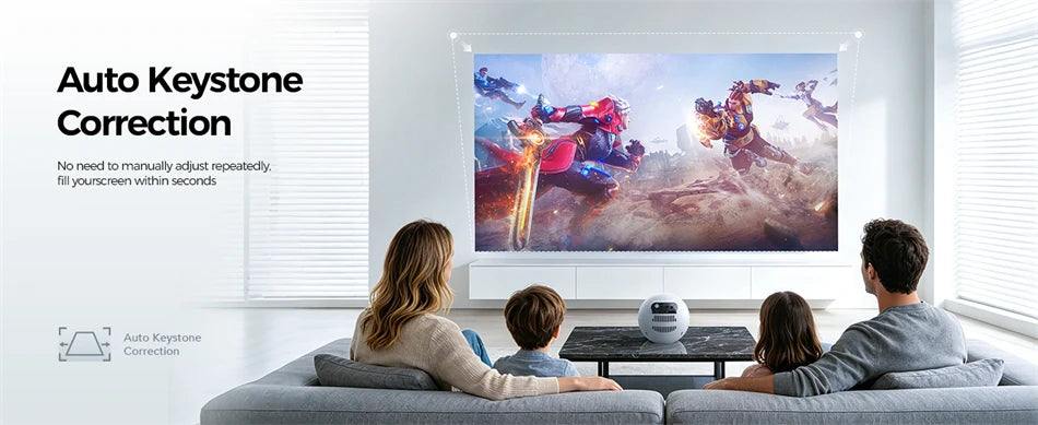New K25 Mini 4K Full HD Android Projector 300 ANSI WiFi6 BT5.0 Short Throw Portable Mini for Home Theater Outdoor Movie 2026 New