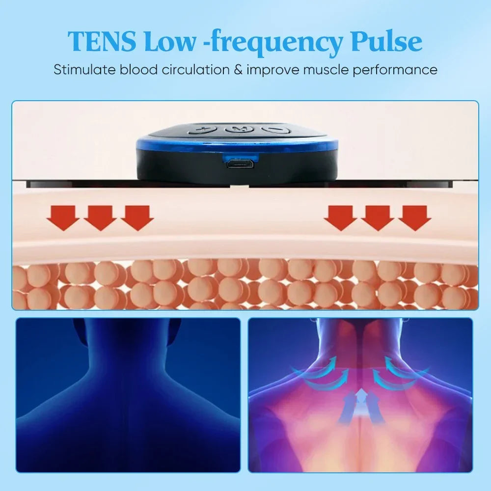 EMS Electric Neck Massager Muscle Massage Stimulator Low Frequency Instrument Back Cervical Calf Patches Joints Relief Body