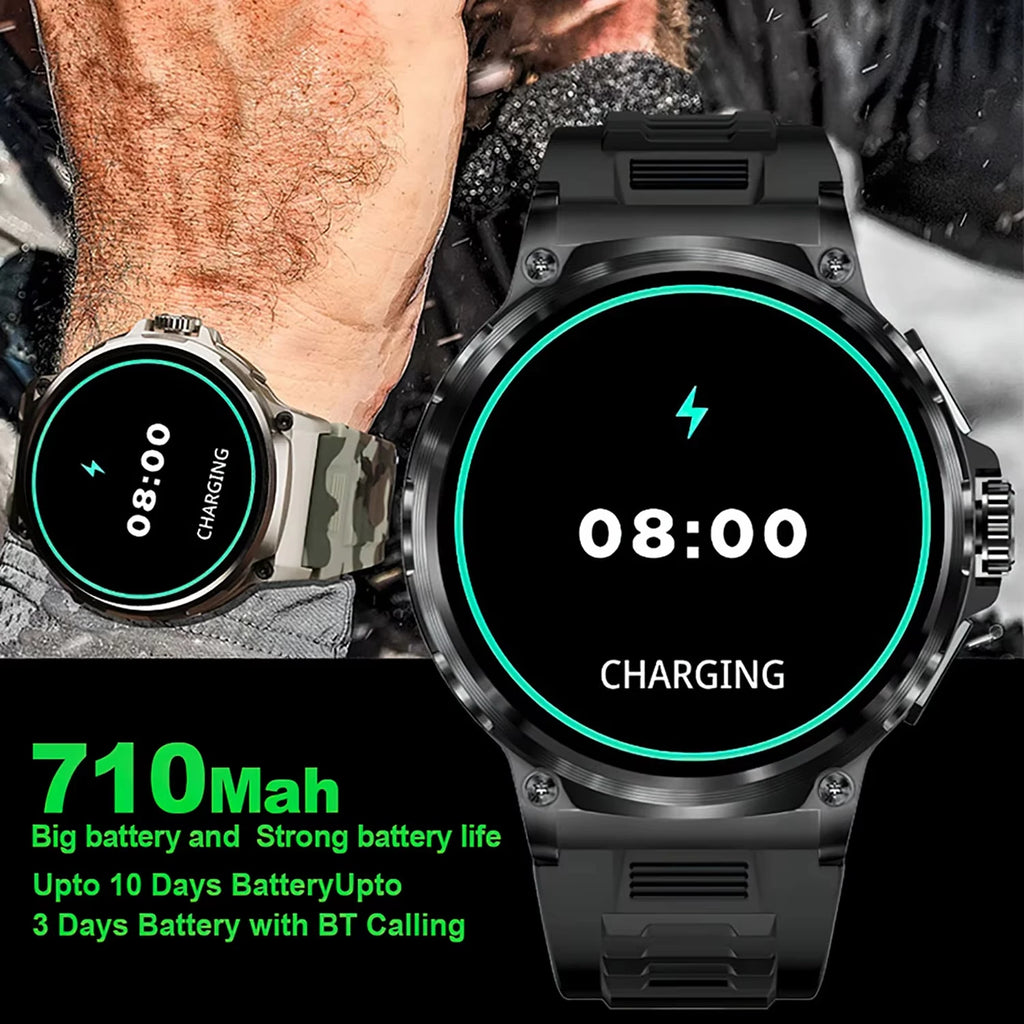 2026 New 1.85 inch Men Smart Watch Outdoors Sports 700mah Large Battery IP68 Waterproof LED Fitness Tracker Smartwatch Man Gifts