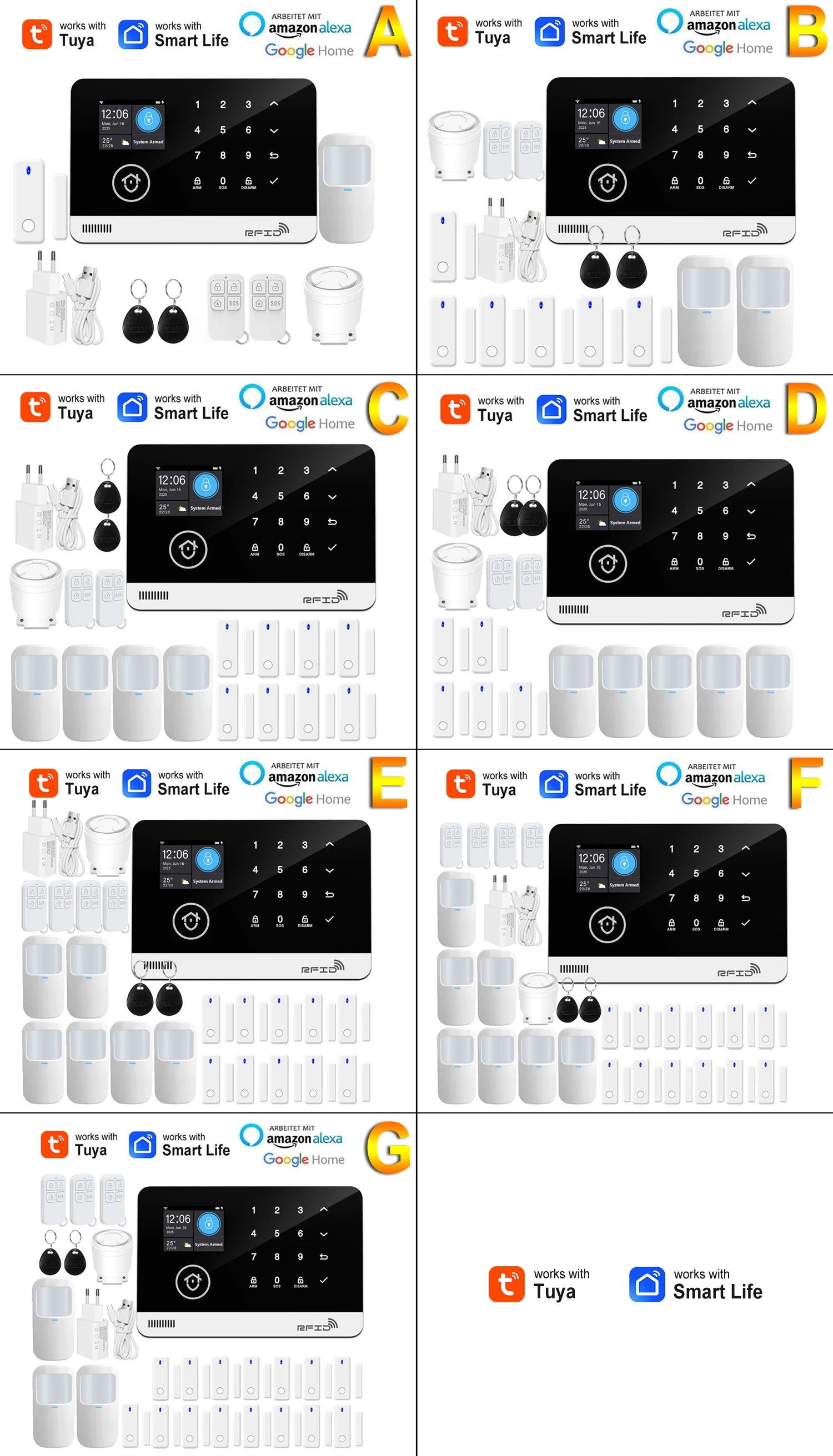 Smart Home Security Alarm System — WiFi & GSM, Touch Keypad, RFID & APP Control