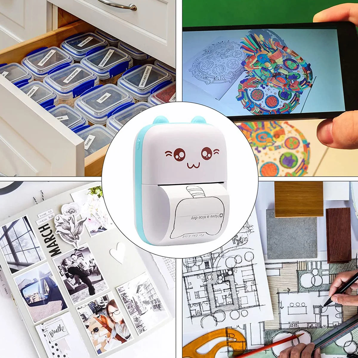 Mini Printer For IPhone And Android, Wireless Mini Photo Printer Label Printer, Portable Mini Thermal Printer For Printing Label