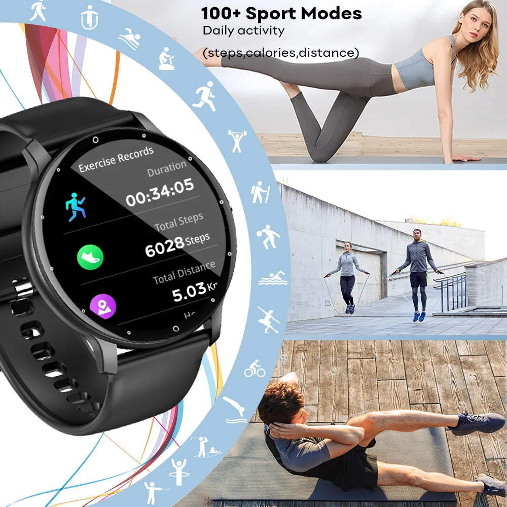 Smart Watch for Men & Women IP67, 100+ Sports Modes, Pedometer, Calorie&Distance Tracker, Weather Updates,Fitness Tracker Watch