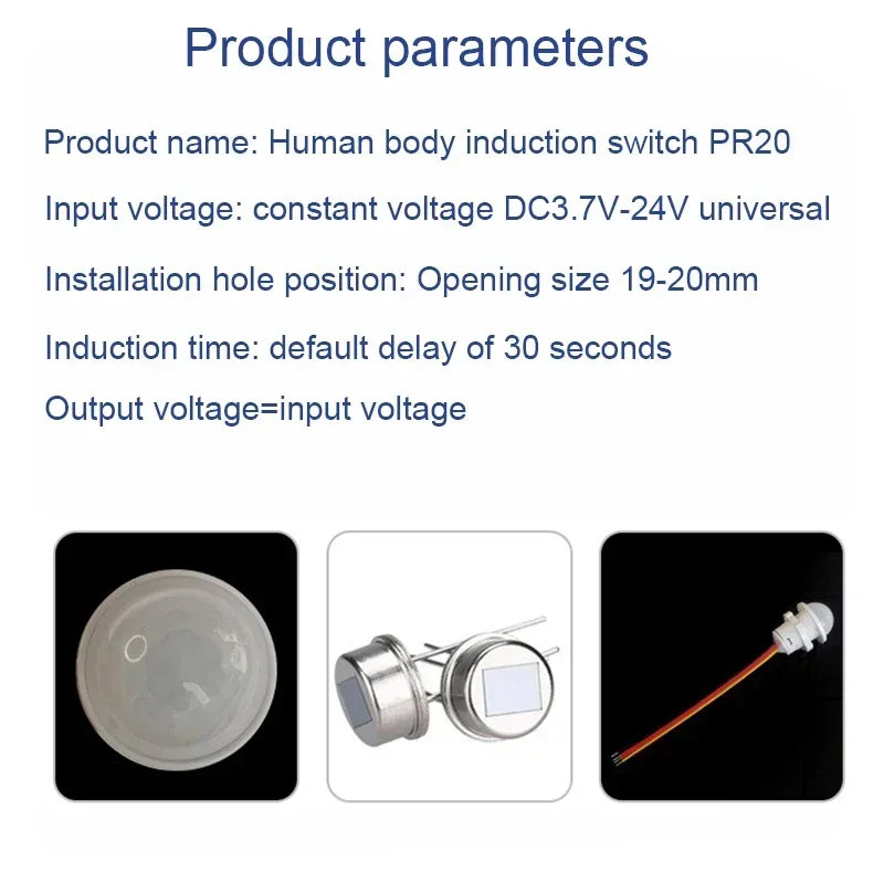Smart Home Motion Sensor Switch, 5V/12V/24V Auto ON/OFF IR Detector for LED Strip Lights, Cabinet, Stairs, Closet