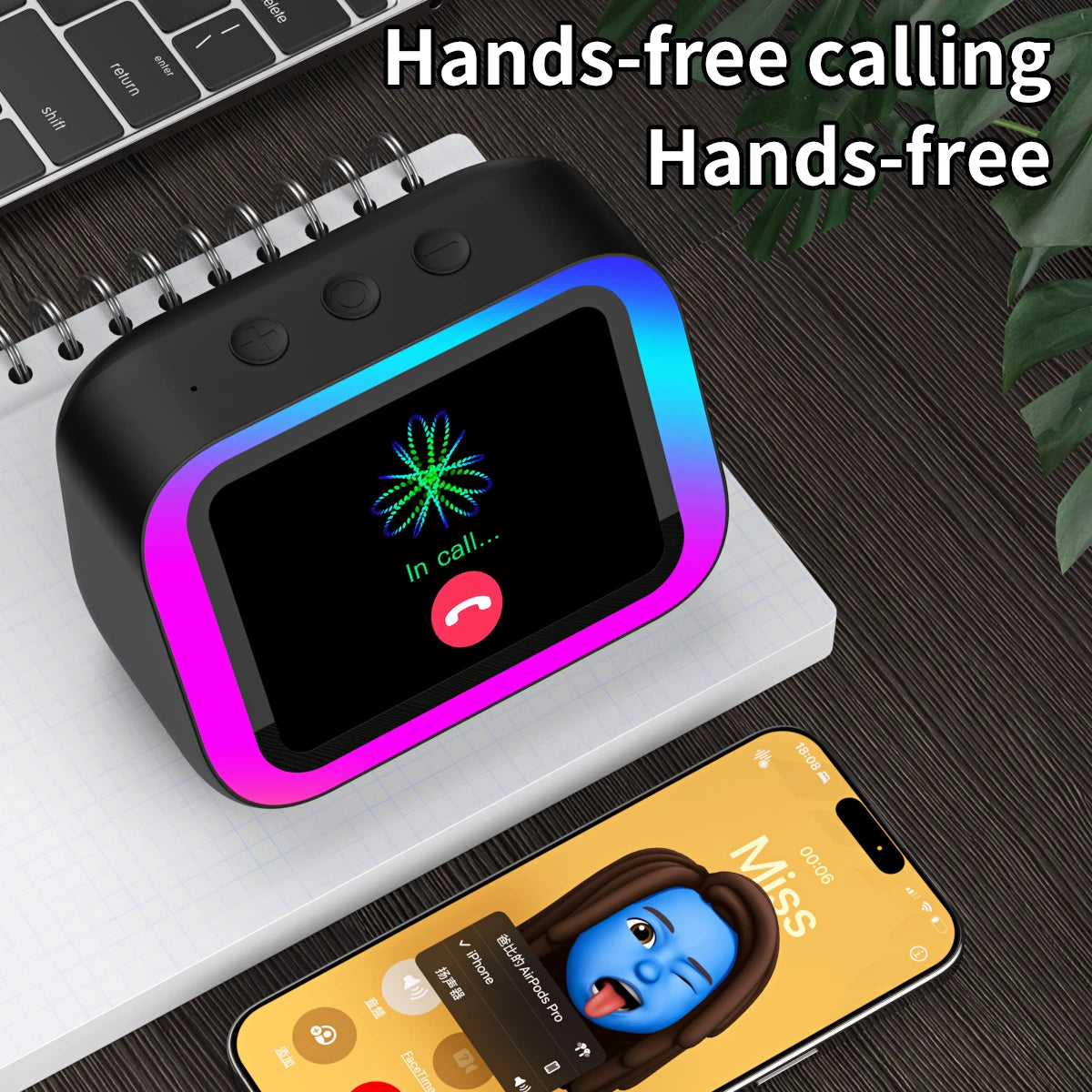 Smart Speaker with Screen Display — Voice Assistant, Bluetooth, Photo Album & Smart Home Hub