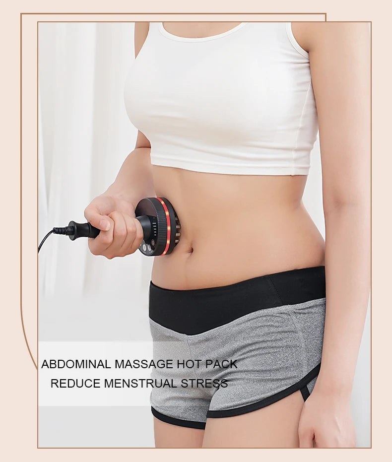 Electric Massager Meridian Massage Brush GuaSha Heating Microcurrent Anti Cellulite Beauty Scraping Infrared Heat Slimming