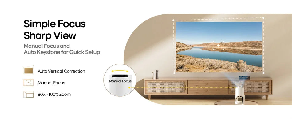 XFY Mini HY300 Projector with 5G WIFI and Bluetooth 4K 1080P Support Portable Projector 180° Rotatable Auto Keystone Projector