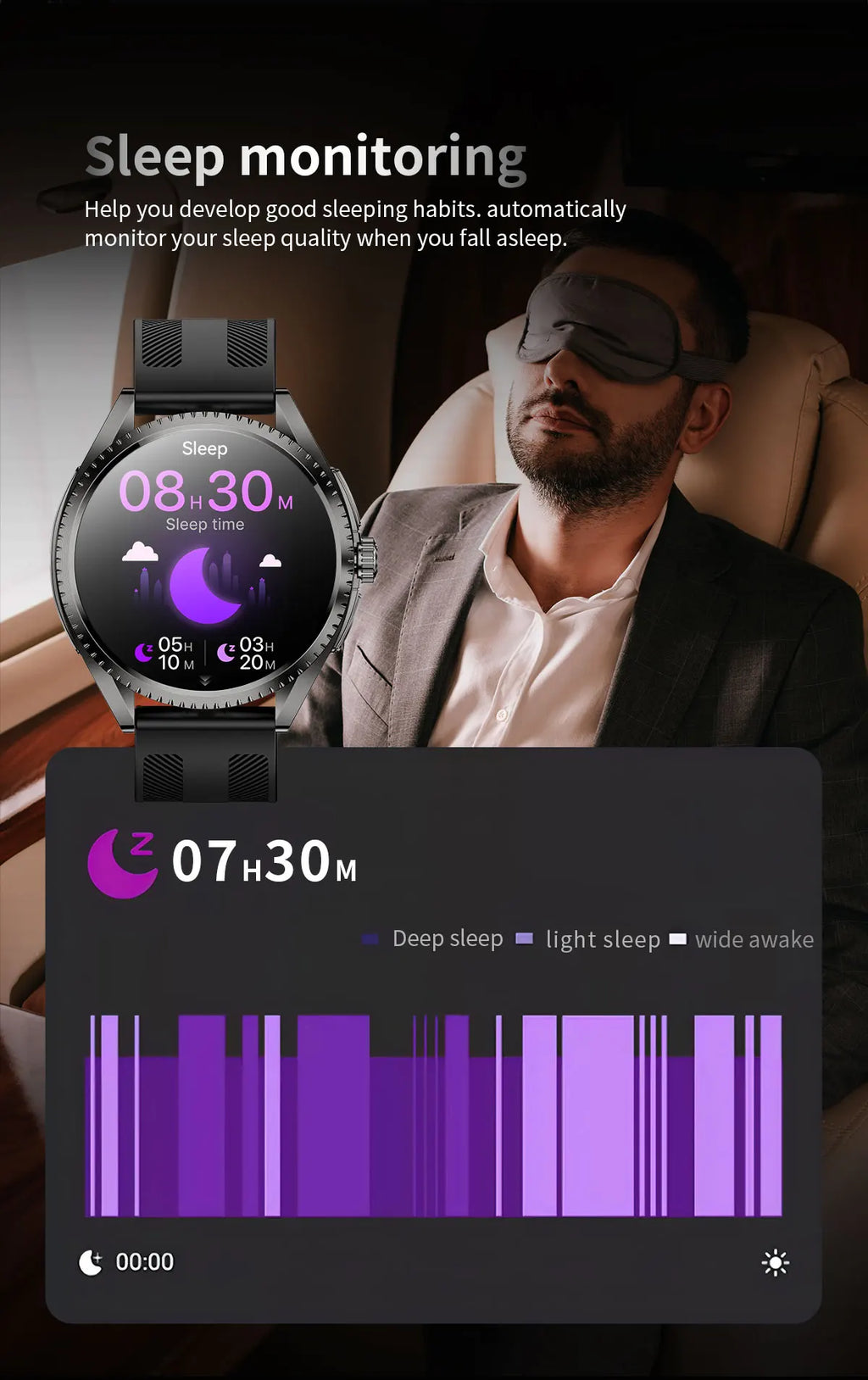 Smart Watch for Men 1.75-Inch AMOLED Luxury Business Sports Fitness Watch IP67 Water Resistant 620mAh Standby Multi-Sport Mode