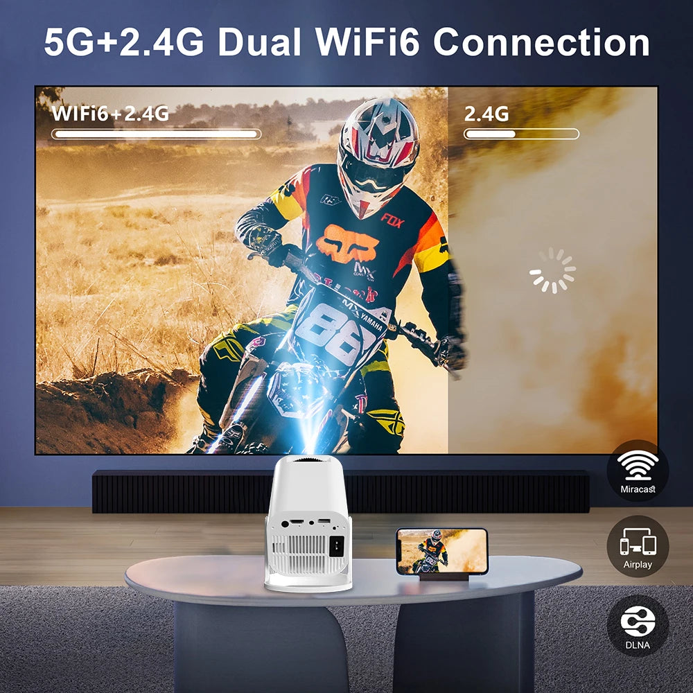 Salange P330 Mini Projetor Android 14 300 ANSI 4K 8K 1080P Wifi6 BT5.3 Home Cinema Portable Projector