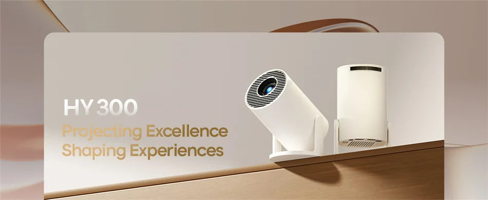 XFY Mini HY300 Projector with 5G WIFI and Bluetooth 4K 1080P Support Portable Projector 180° Rotatable Auto Keystone Projector