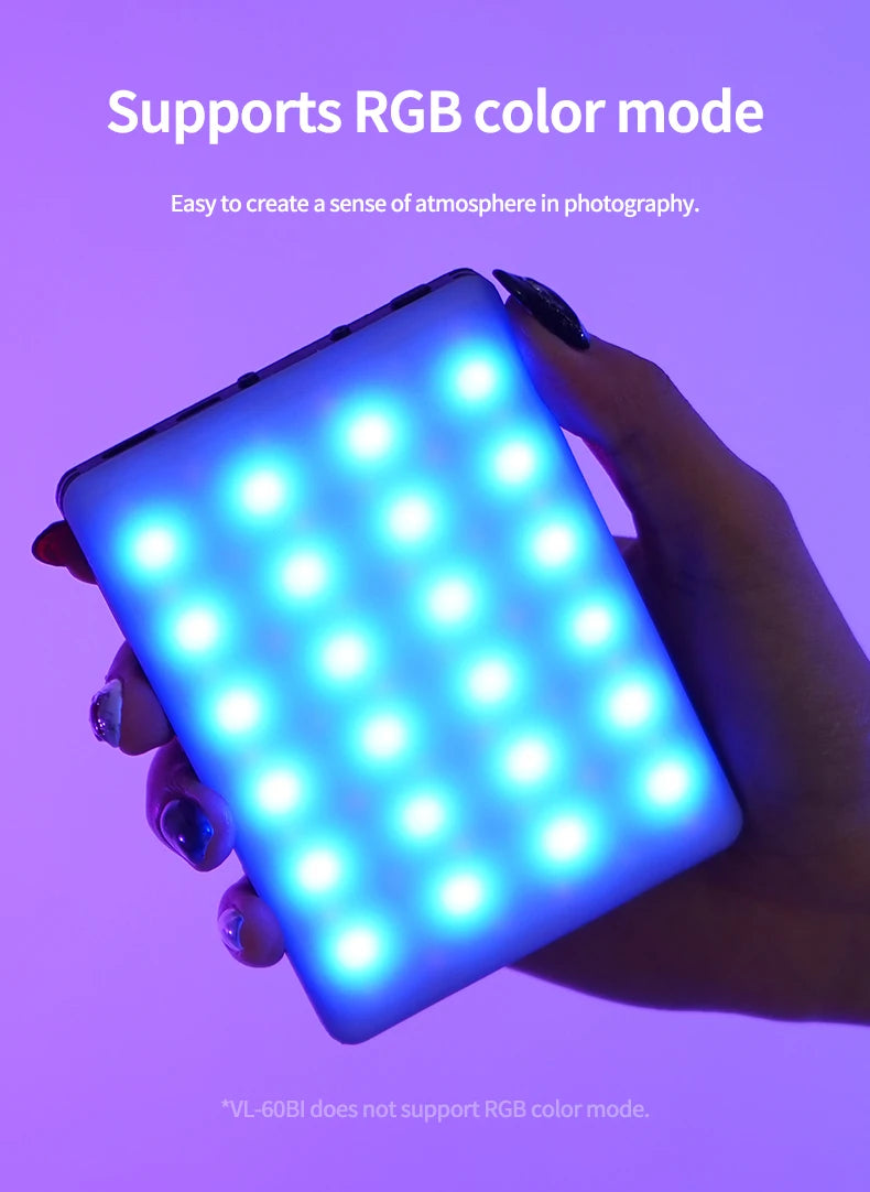 Mini Fill Light RGB LED Straight Pocket Video Photography Lighting Pocket Live Vlog Clip for Phone iPhone iPad Laptop Camera