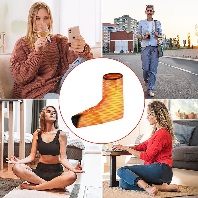 Electric Foot Massager with Heat & Vibration，For Recovery，Heat Therapy Relief Pain ，Sports Injuries,Joint Warmth, 3-Level Timer
