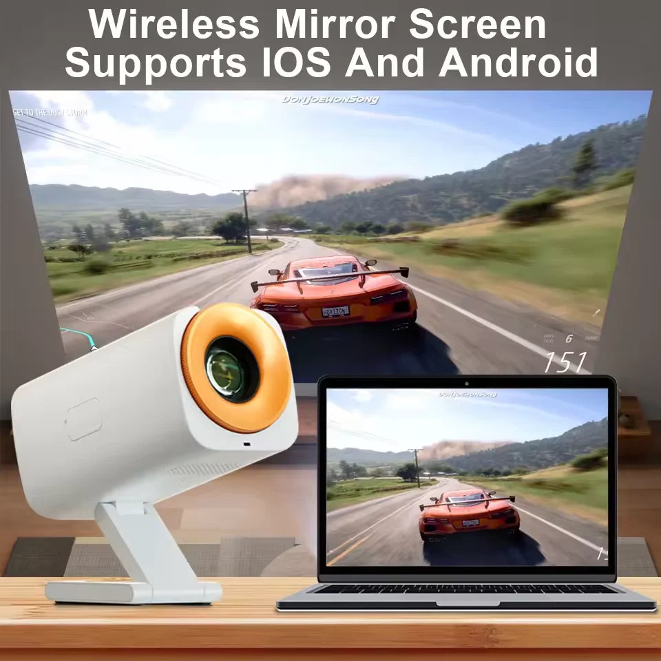2026 New Mini Projector Smart Home Theater Wifi6 BT 5.0 Android 11 4k Ultra HD 180 Rotation Mobile Projection Game Projection
