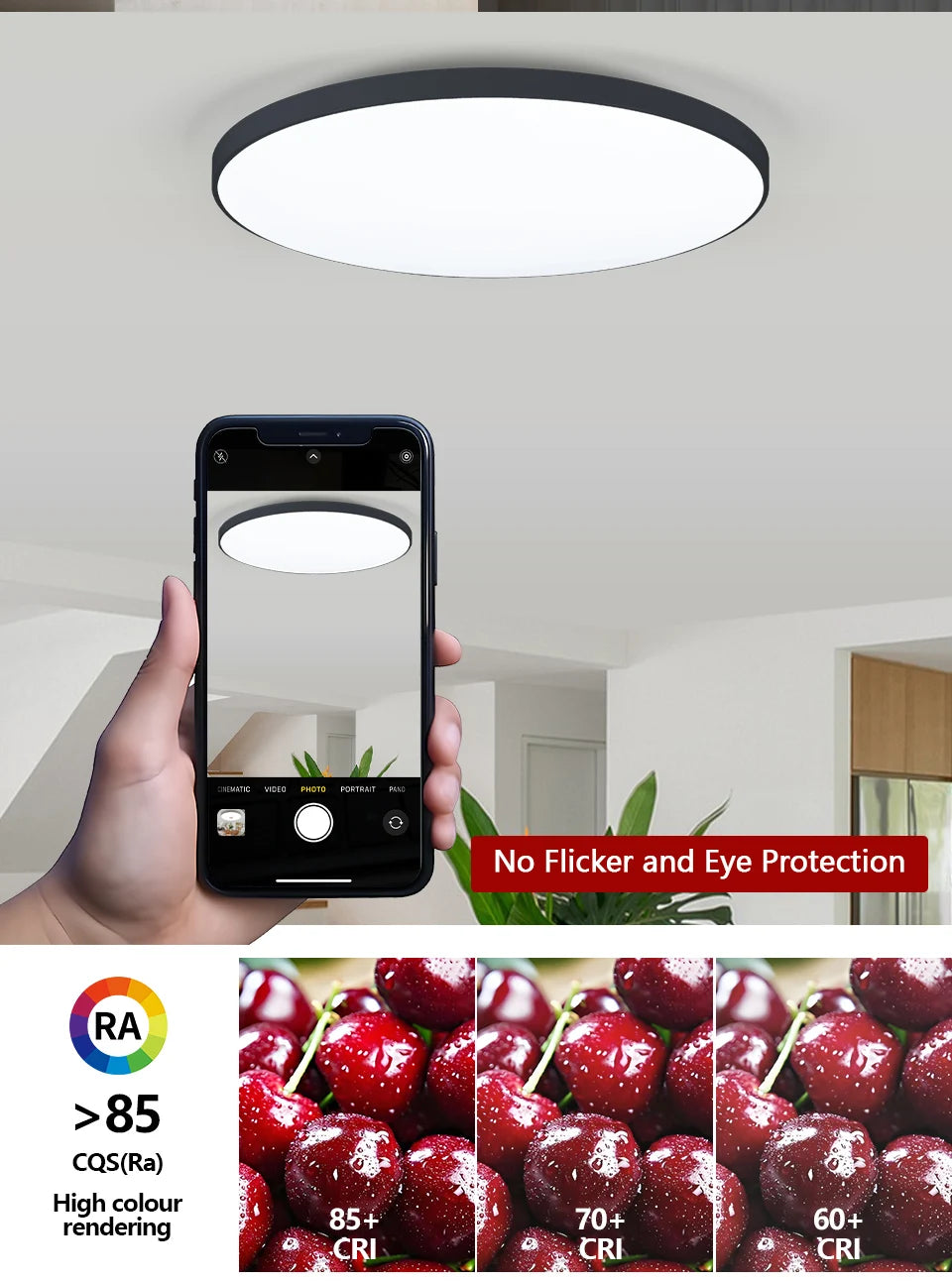Smart LED Ceiling Lamp — Dimmable, APP & Remote Control, 36W/50W