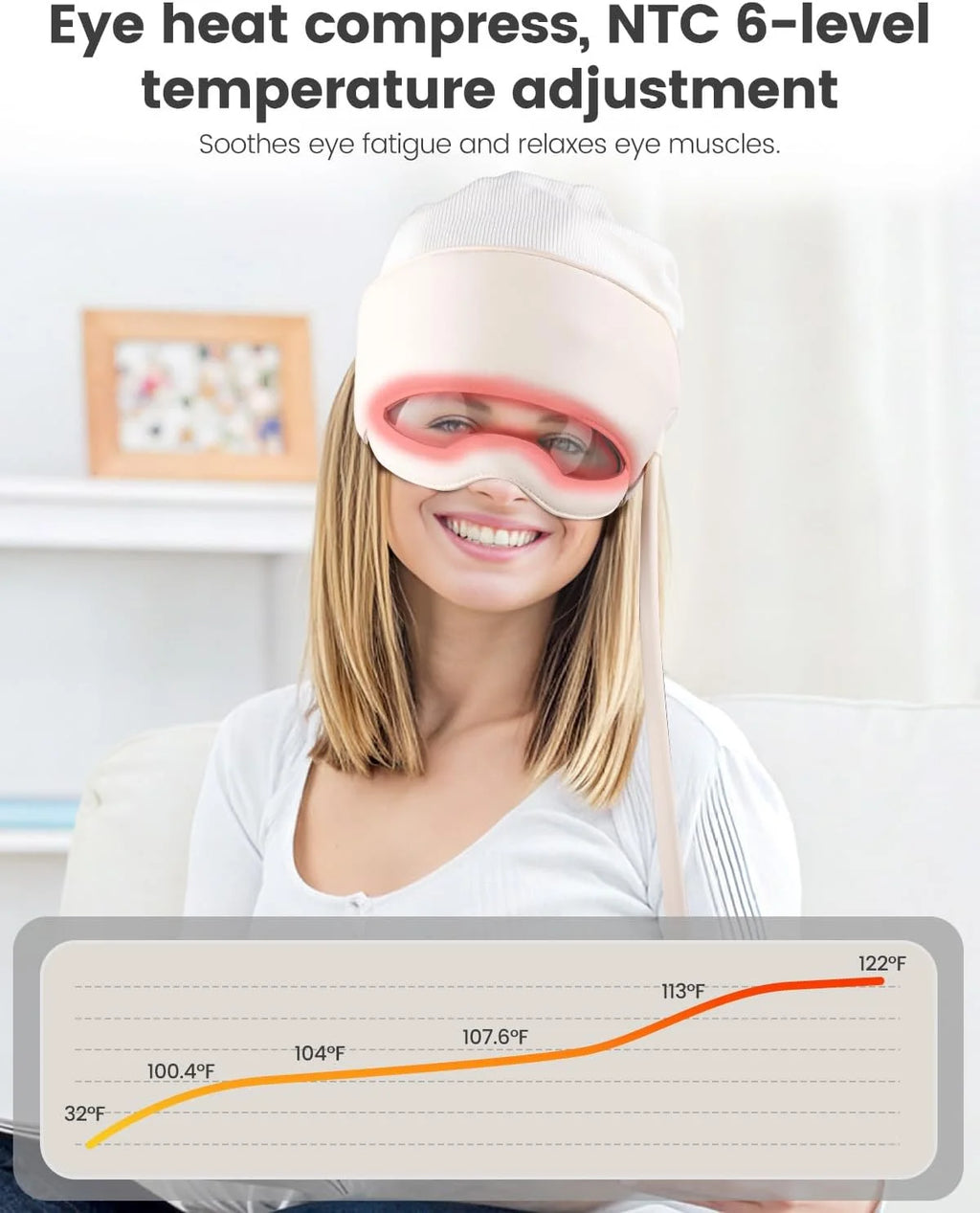 Head Massager for Headaches, Eye Massager with Heat, Rechargeable Head and Eye Massage for Stress Relief, Fatigue, Ideal for Res