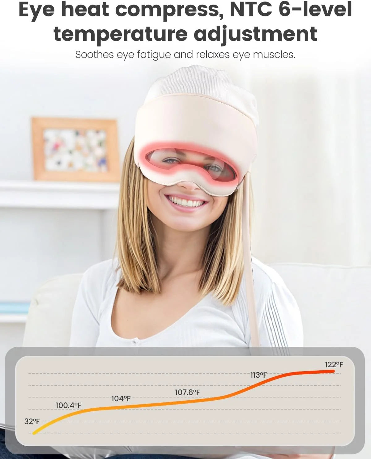 Head Massager for Headaches, Eye Massager with Heat, Rechargeable Head and Eye Massage for Stress Relief, Fatigue, Ideal for Res