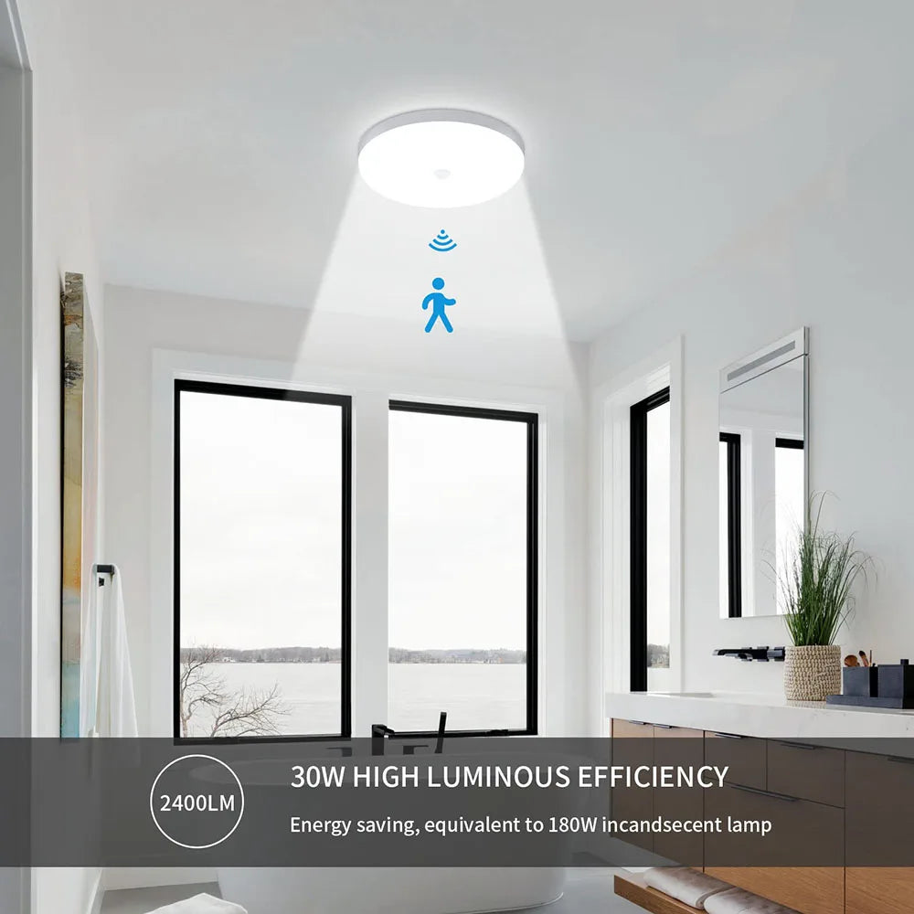 Smart Home Light PIR Motion Sensor lighting 30W 20W AC 230V 220V 240V LED Ceiling bulb Ceiling Lamp For Room Hallways Corridor