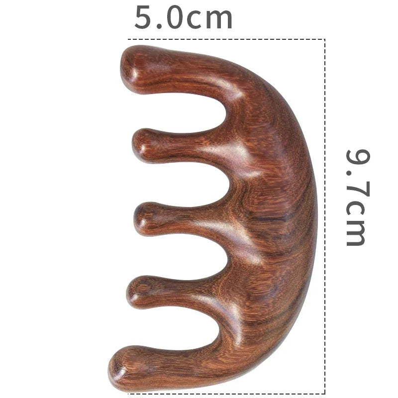 Head massager  Sandalwood Hair Comb Scalp Relax Acupoint Massager Portable Wooden Handle Comb Anti-static Styling Tool
