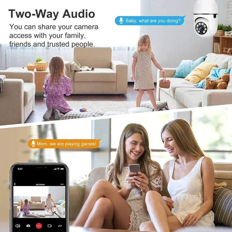 Smart Home 2.4G E27 Bulb Wifi Surveillance Camera HD Night Security Video Surveillance Supprt Two Way Audio Mobile Motion