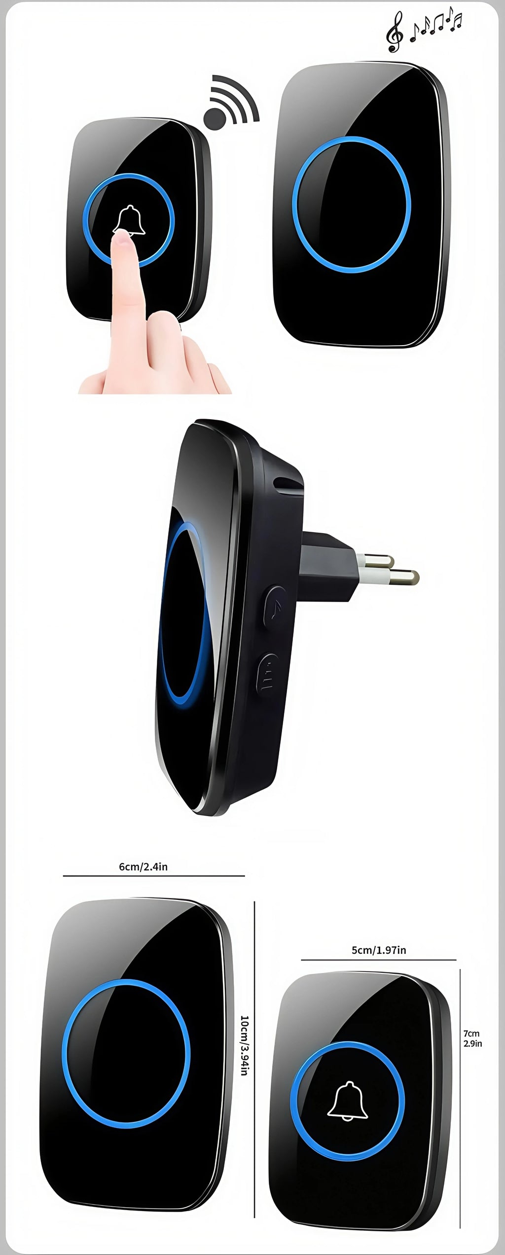 Smart Wireless Doorbell — Waterproof, 150M Range, Battery Powered, Long-Distance Chime