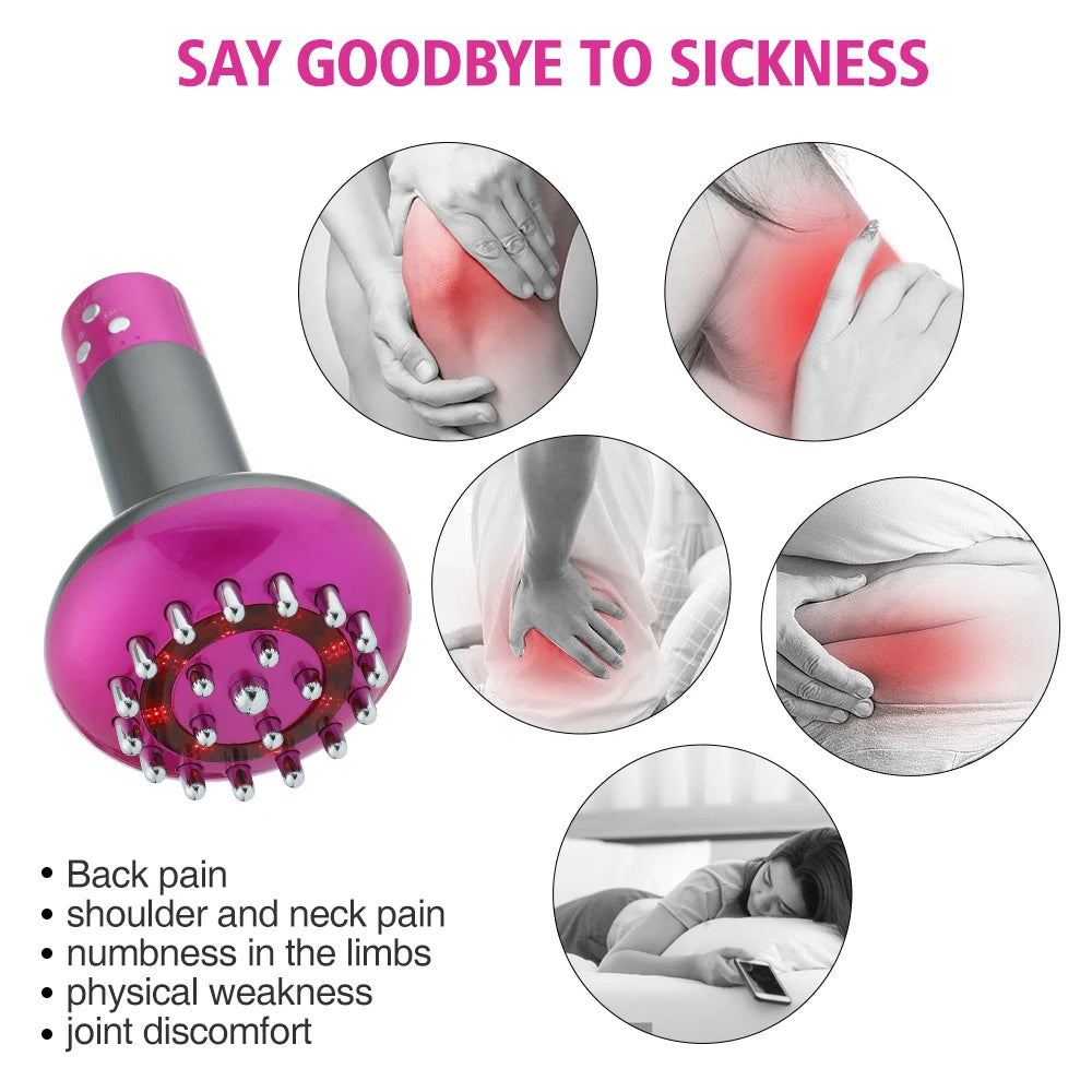 Eletric Guahsa Massager Meridian Massage Brush Lymphatic Drainage Machine Heating Microcurrent Body Back Massager Anti Cellulite