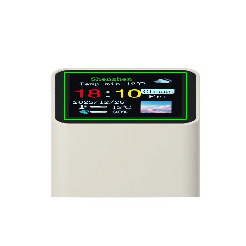 Smart Desktop Electronic Clock WIFI Weather Station Digital Small TV Display Multifunctional Home Indoor Temperature Humidity