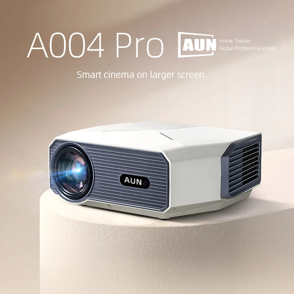 AUN A004 Pro Mini Projector — Android, Full HD 1080P, 4K Decode, Laser, WiFi, Home Theater