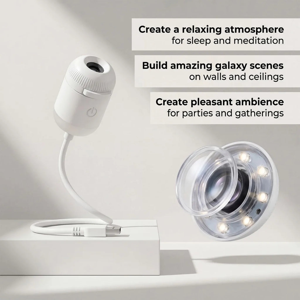 24pcs Mini Projector Night Light for Bedroom Sleep Eye-Caring Starry Sky Ambient Light USB Rechargeable Bedside Lamp