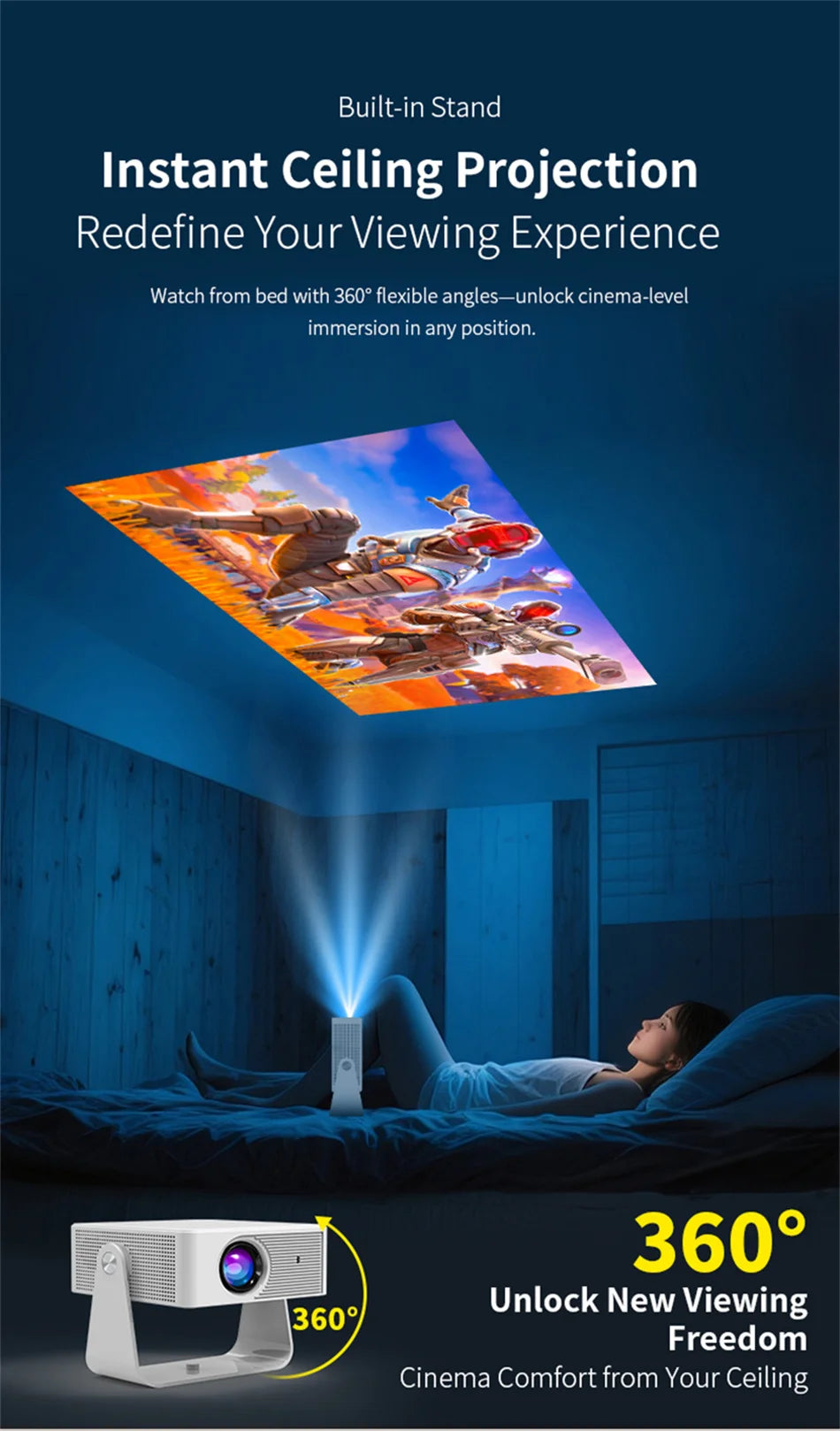 2025 X3 Projector Portable Projector Wifi Smart 1280 720P Full HD Office Home Theater Video Mini Projector Mobile Projection
