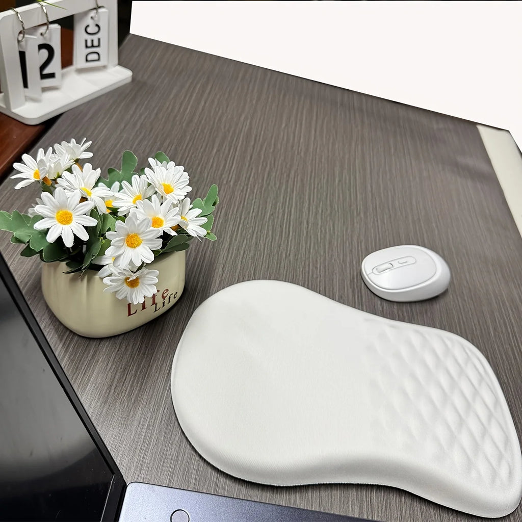 [Ergonomic Mouse Pad] Ergonomic Large Mouse Pad with Wrist Support | Anti-Slip Rubber Base, Durable Edges,Quilted Texture