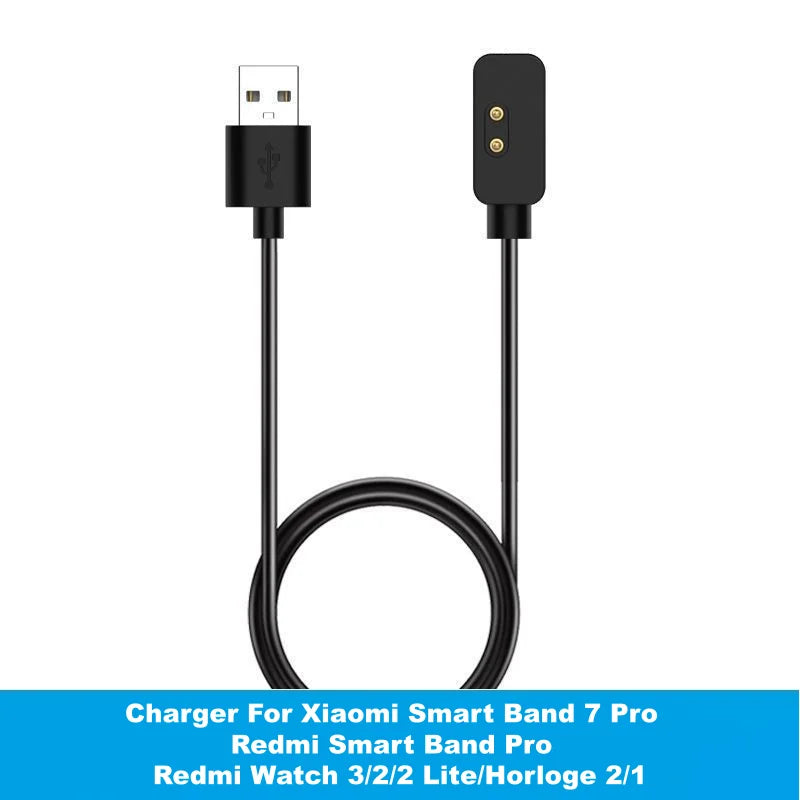 Charging Cable for Xiaomi Smart Band 10 9 8 7 Pro 6 5 4 2 Redmi Watch 4 3 Lite Active Redmi Smart Band 3 2 USB Magnetic Charger