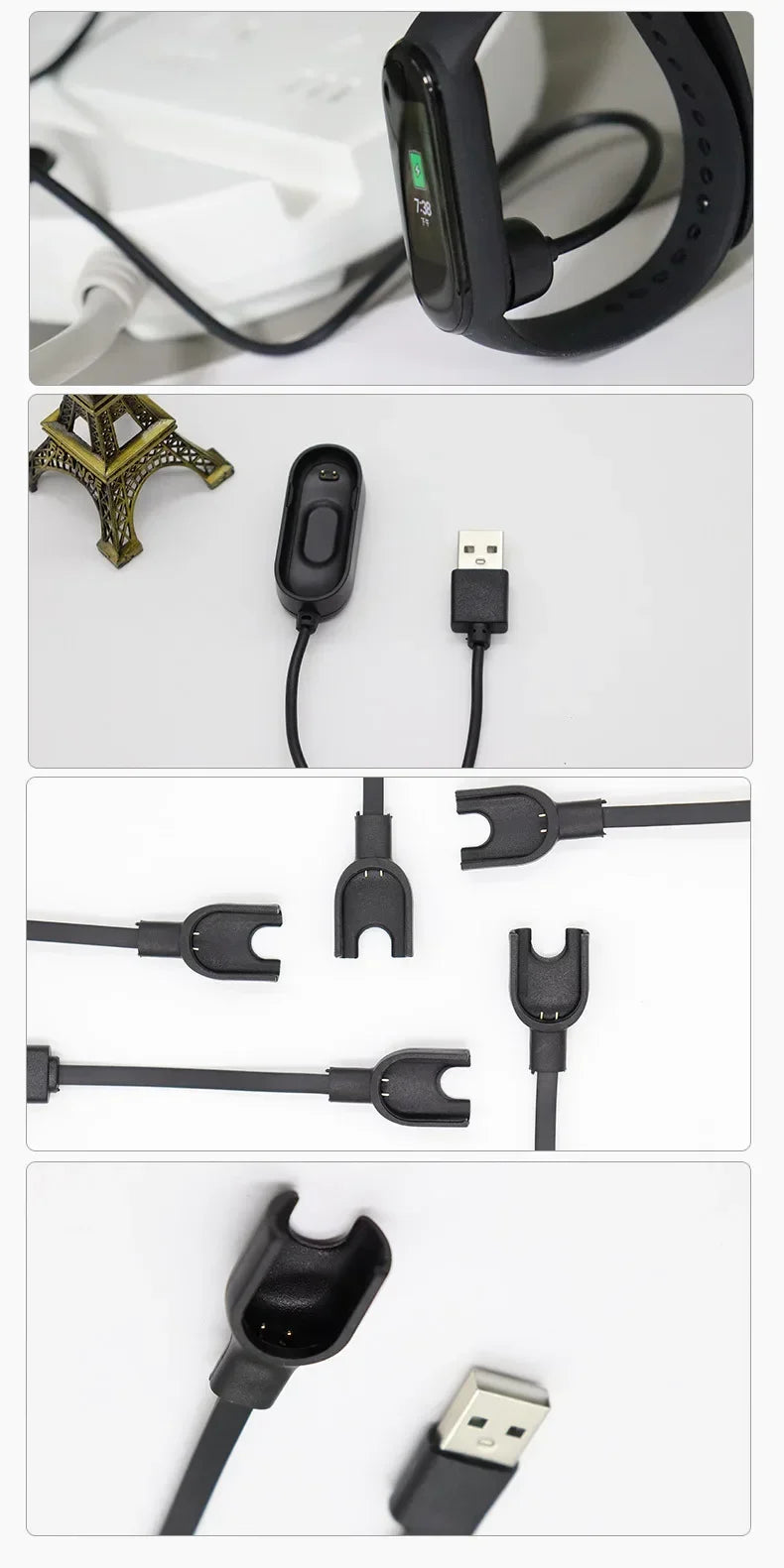 Charging Cable for Xiaomi Smart Band 10 9 8 7 Pro 6 5 4 2 Redmi Watch 4 3 Lite Active Redmi Smart Band 3 2 USB Magnetic Charger