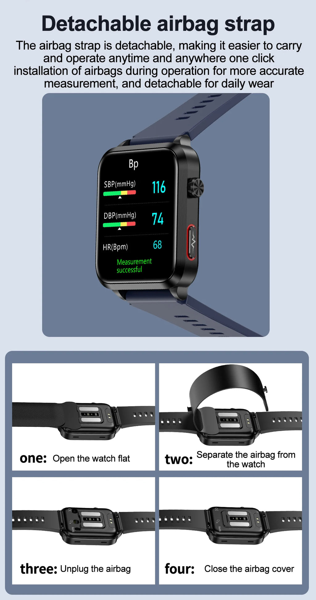 Smart Watch men 2026 New Air Pump Airbag health watch True Accurately Blood Pressure Uric Acid Blood Lipids watch waterproof