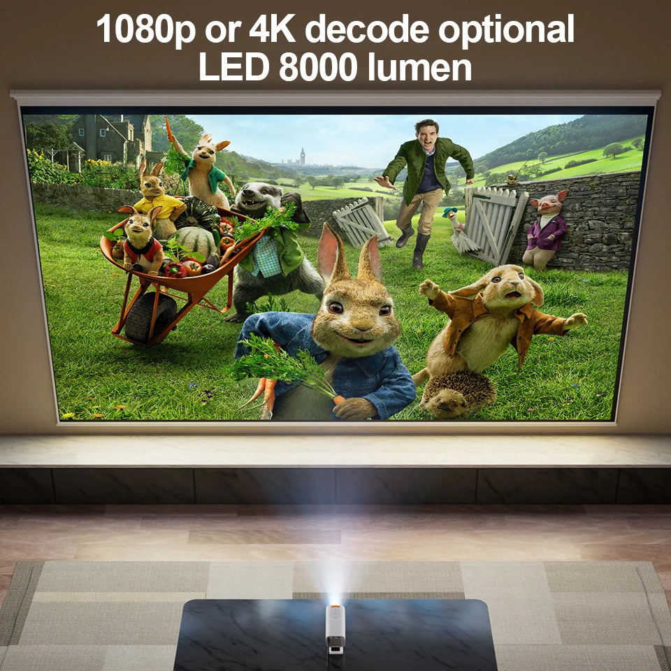 2026 New Mini Projector Smart Home Theater Wifi6 BT 5.0 Android 11 4k Ultra HD 180 Rotation Mobile Projection Game Projection