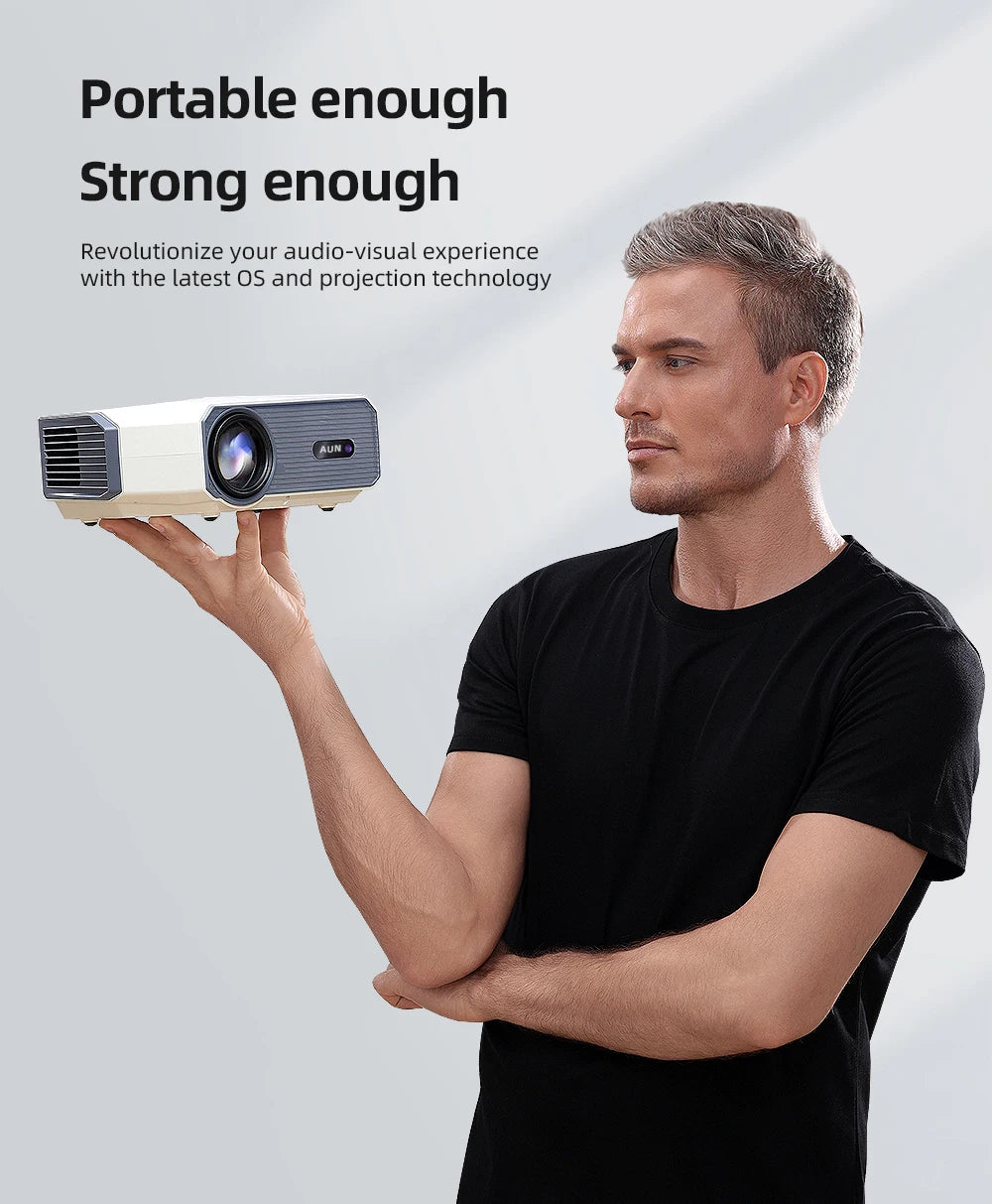 AUN A004 Pro Mini Projector — Android, Full HD 1080P, 4K Decode, Laser, WiFi, Home Theater