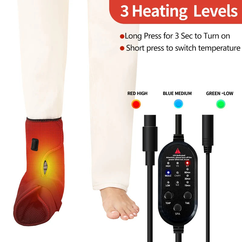 Electric Foot Massager with Heat & Vibration，For Recovery，Heat Therapy Relief Pain ，Sports Injuries,Joint Warmth, 3-Level Timer