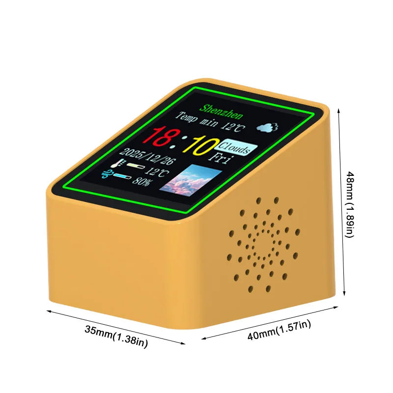 Smart Desktop Electronic Clock WIFI Weather Station Digital Small TV Display Multifunctional Home Indoor Temperature Humidity