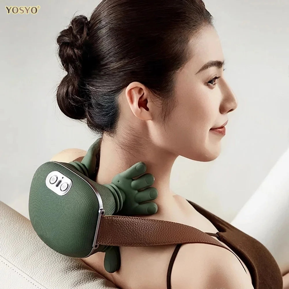 Neck Shoulder Massager Finger Pressure Shiatsu Neck Back and Shoulder Massager Electric Kneading Neck Deep Massage Muscle Relax