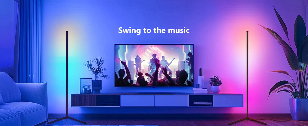 Smart RGB Floor Lamp — Music Sync, APP Control, Corner Standing Lamp for Living Room