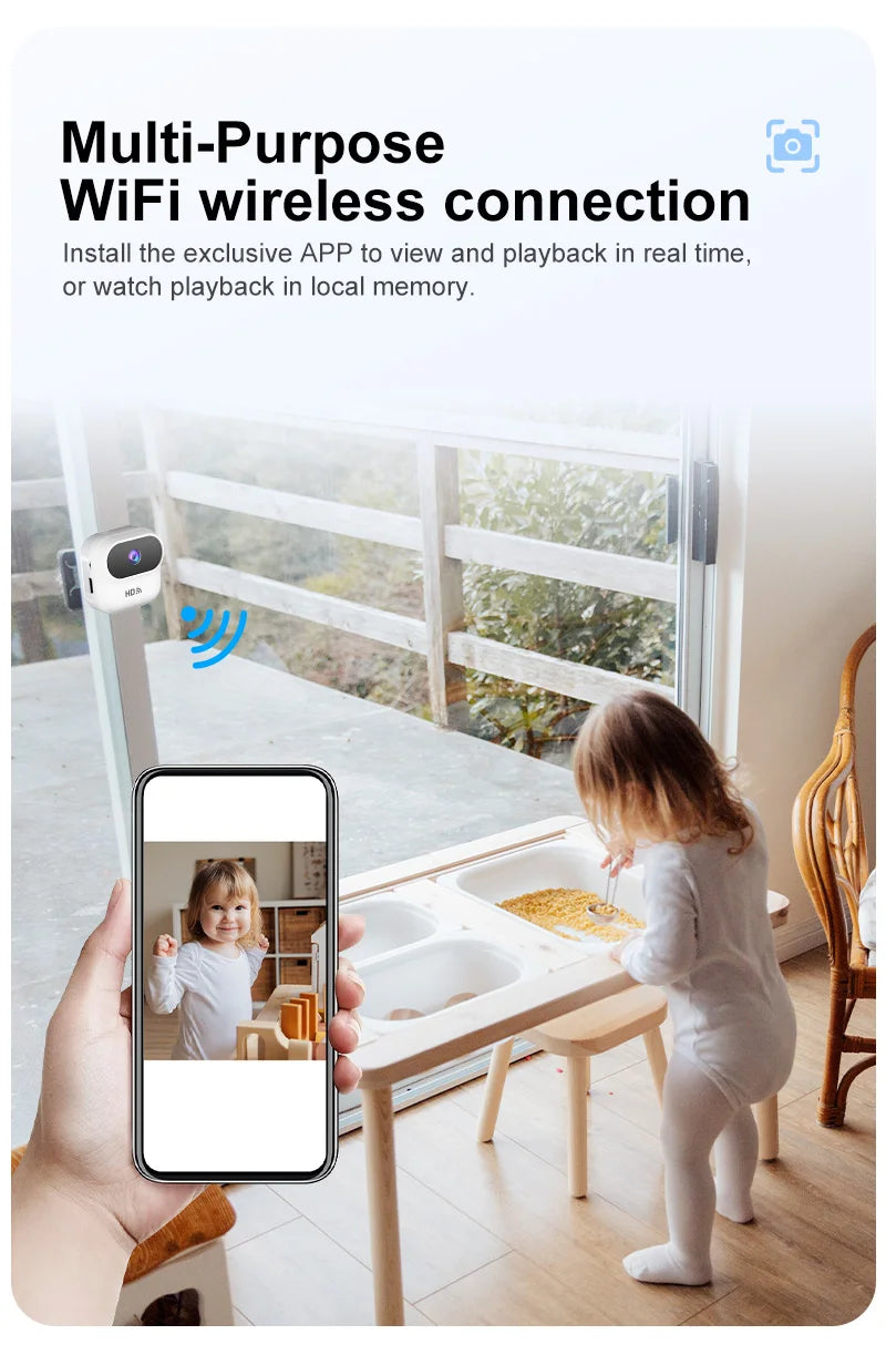 Smart Mini WiFi Security Camera — HD 1080P, Night Vision & Motion Detection